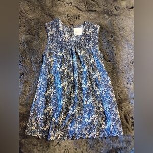Peek Girls Mirco Floral Mini Dress Sleeveless in Navy Size S BOHO Cottagecore
